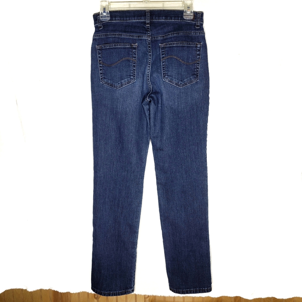 Lee Relaxed Fit straight leg midrise 6 medium women's blue jeans pants denim